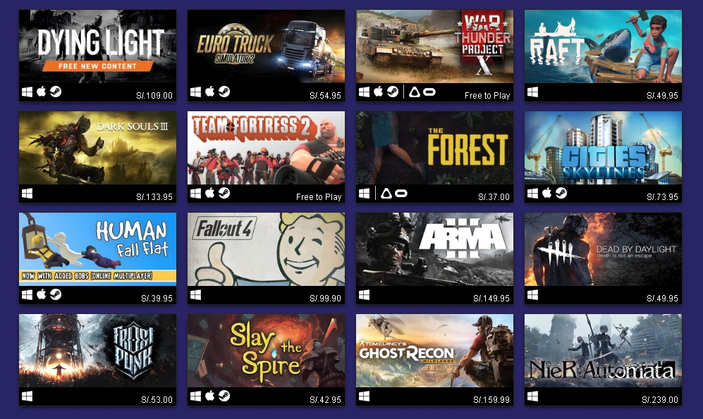 STEAM 2018 más vendidos plata